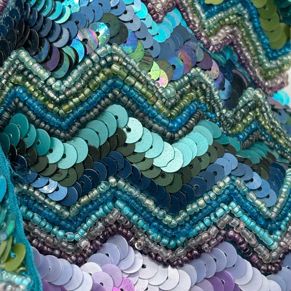 Accessopize Multicolored Beaded Sequin Purse - image 2